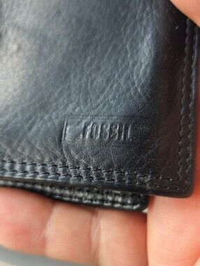 Fossil Black Leather Bifold Wallet